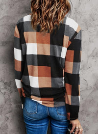 Stylish Casual Checked Ladies' Blouse - Lara-Black-S-State of Style