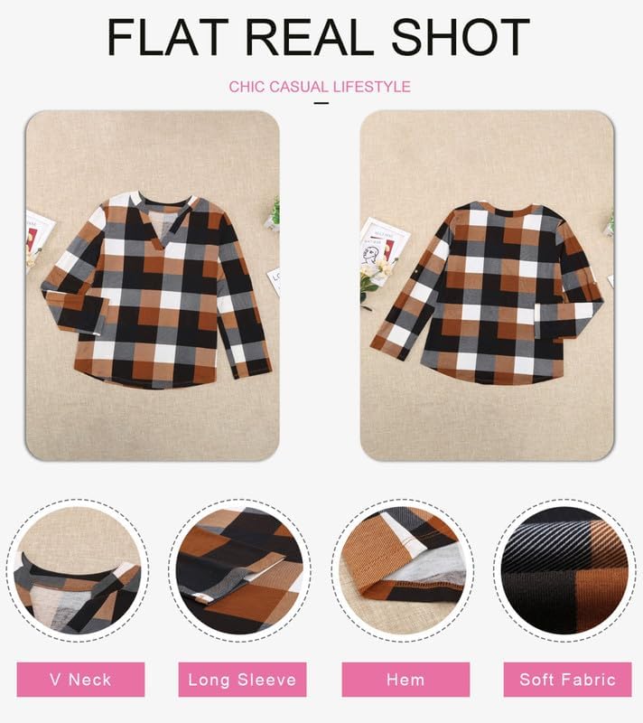 Stylish Casual Checked Ladies' Blouse - Lara-Black-S-State of Style