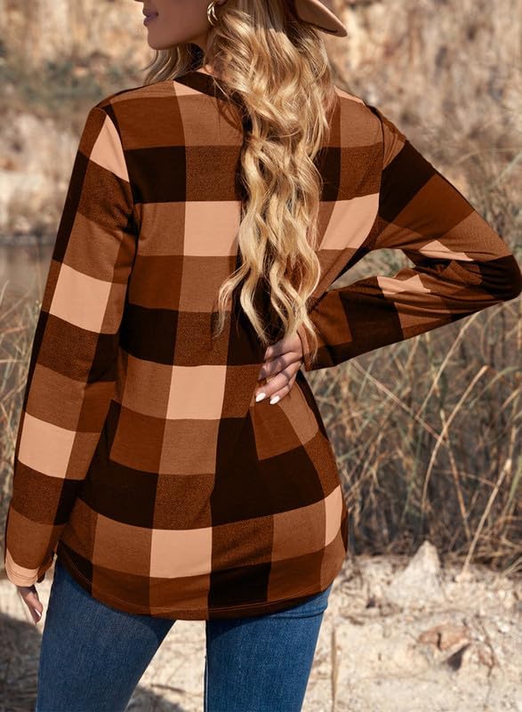 Stylish Casual Checked Ladies' Blouse - Lara-Black-S-State of Style
