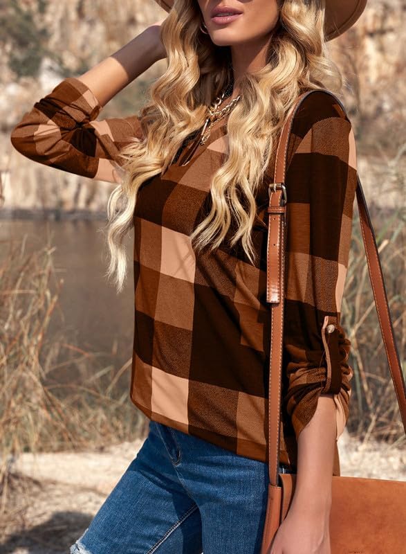 Stylish Casual Checked Ladies' Blouse - Lara-Black-S-State of Style