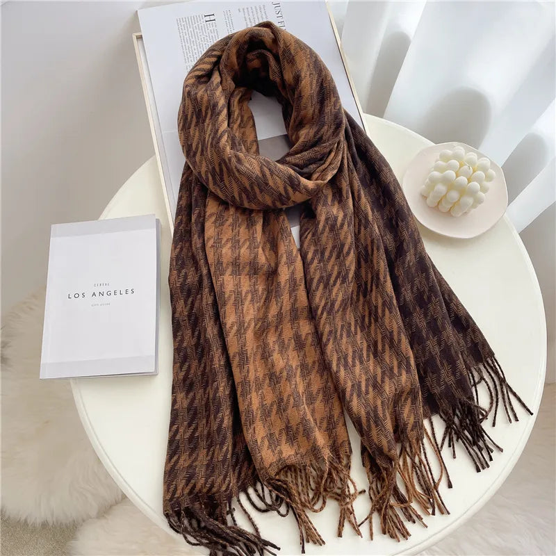 Stylish Checked Women's Scarf - Liora-Pink-State of Style
