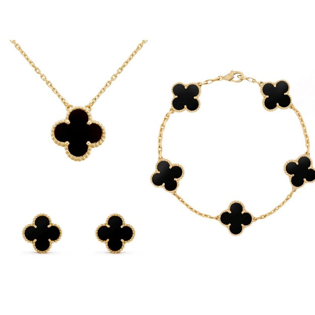 Stylish Clover Jewellery Set – Aurora-Black-State of Style