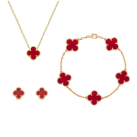 Stylish Clover Jewellery Set – Aurora-Red-State of Style