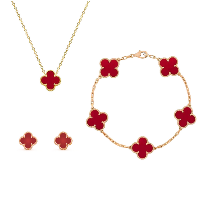 Stylish Clover Jewellery Set – Aurora-Red-State of Style