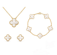Stylish Clover Jewellery Set – Aurora-White gold-State of Style