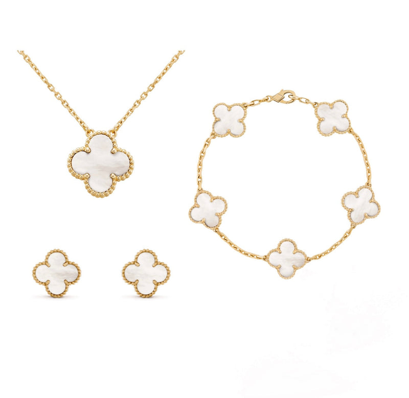 Stylish Clover Jewellery Set – Aurora-White gold-State of Style