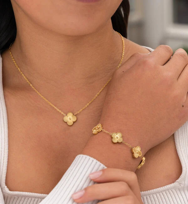 Stylish Clover Jewellery Set – Aurora-White gold-State of Style