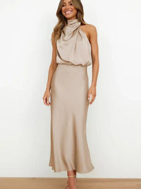 Stylish Cocktail Dress - Mila-Khaki-S-State of Style