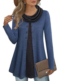 Stylish Colour Block Pullover Sweatshirt for Ladies - Bella-Blue-S-State of Style