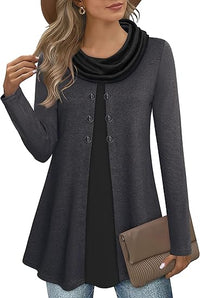 Stylish Colour Block Pullover Sweatshirt for Ladies - Bella-Dark grey-S-State of Style