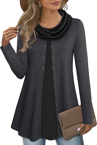 Stylish Colour Block Pullover Sweatshirt for Ladies - Bella-Dark grey-S-State of Style