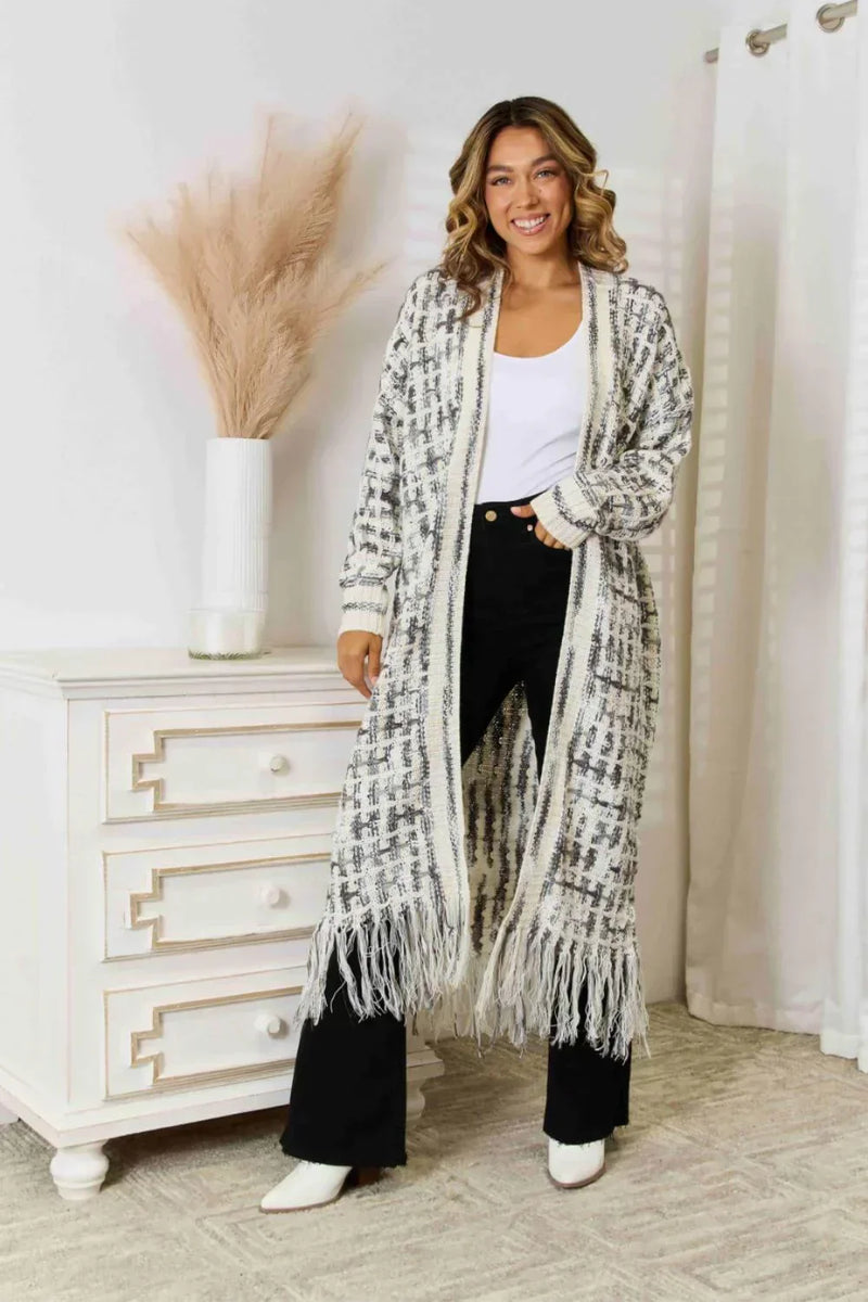 Stylish Coloured Cardigan for Women - Aurora-Black/White-S-State of Style