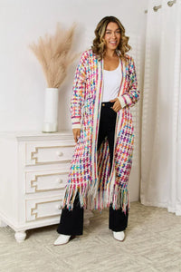 Stylish Coloured Cardigan for Women - Aurora-Red/White-S-State of Style