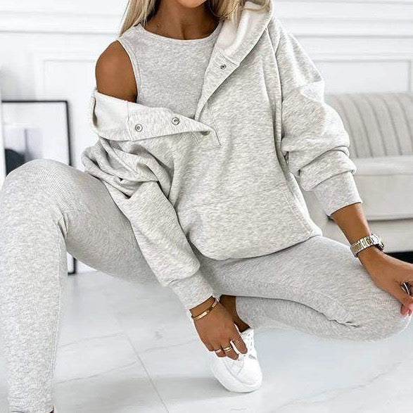 Stylish Comfort Set for Ladies – Elvira-Light grey-S-State of Style