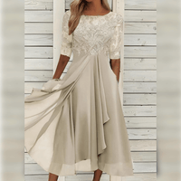 Stylish Comfortable Dress - Olivia-Beige-S-State of Style