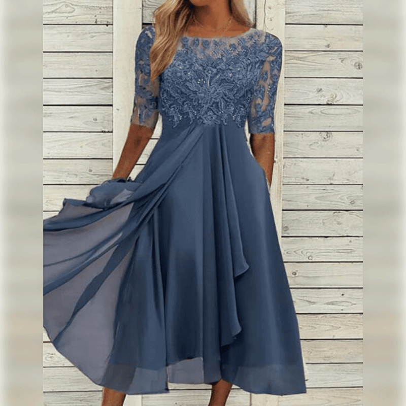 Stylish Comfortable Dress - Olivia-Blue-S-State of Style