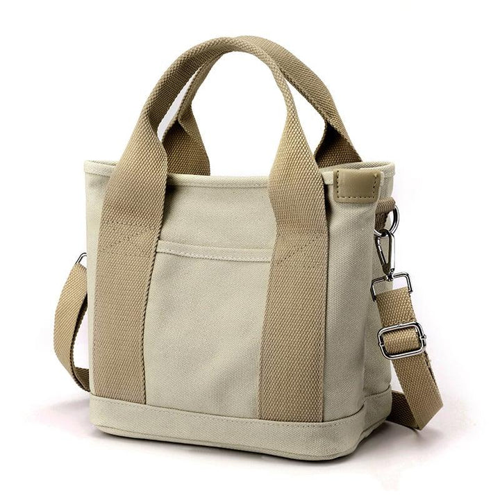 Stylish Compact Canvas Women’s Shoulder Bag – CitySling-Beige-State of Style