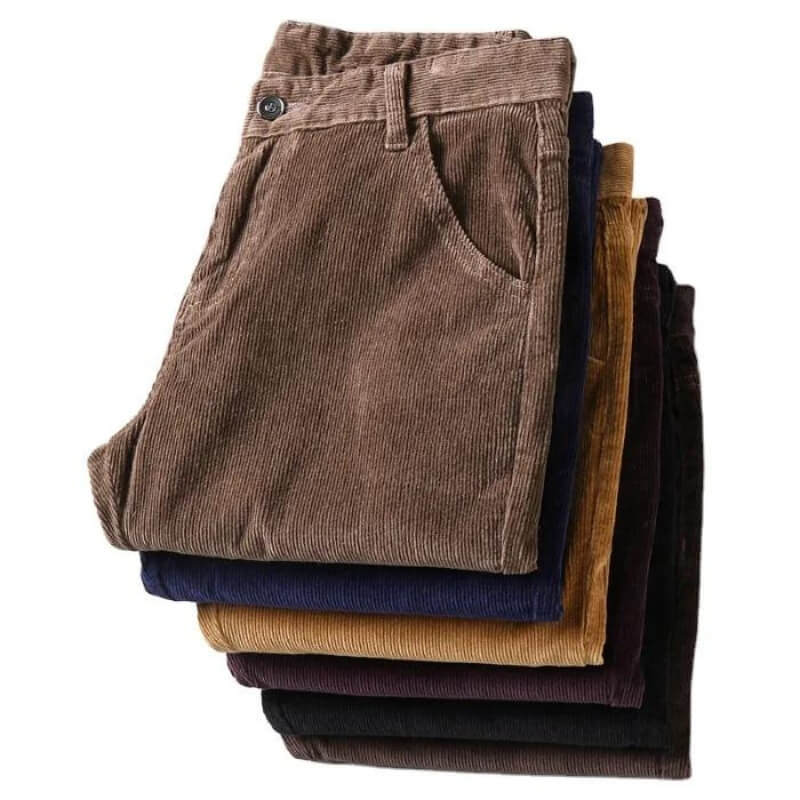 Stylish Corduroy Men’s Pants - Kenny-Khaki-28-State of Style