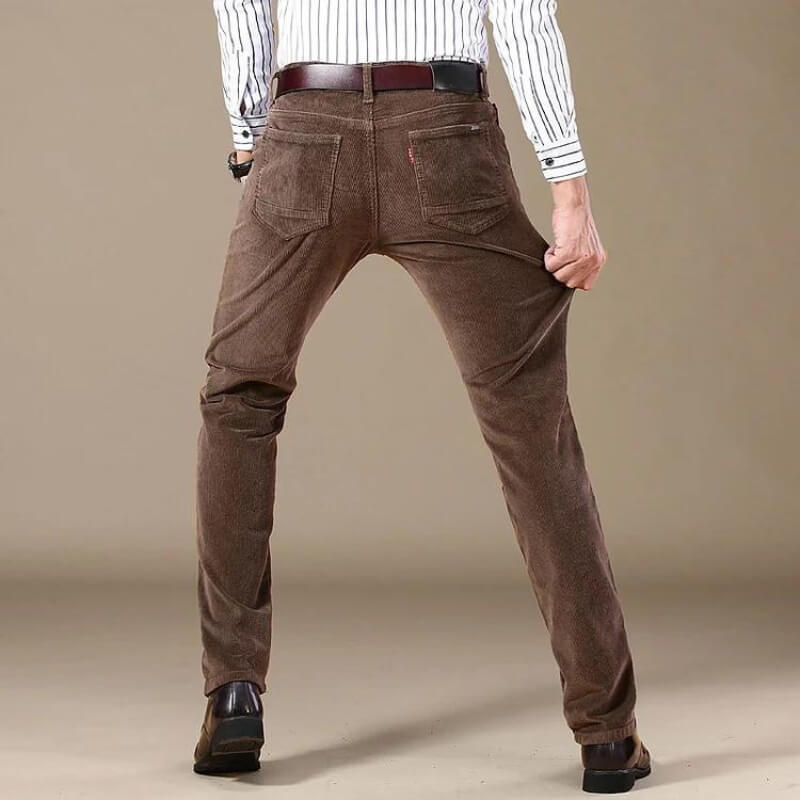 Stylish Corduroy Men’s Pants - Kenny-Khaki-28-State of Style