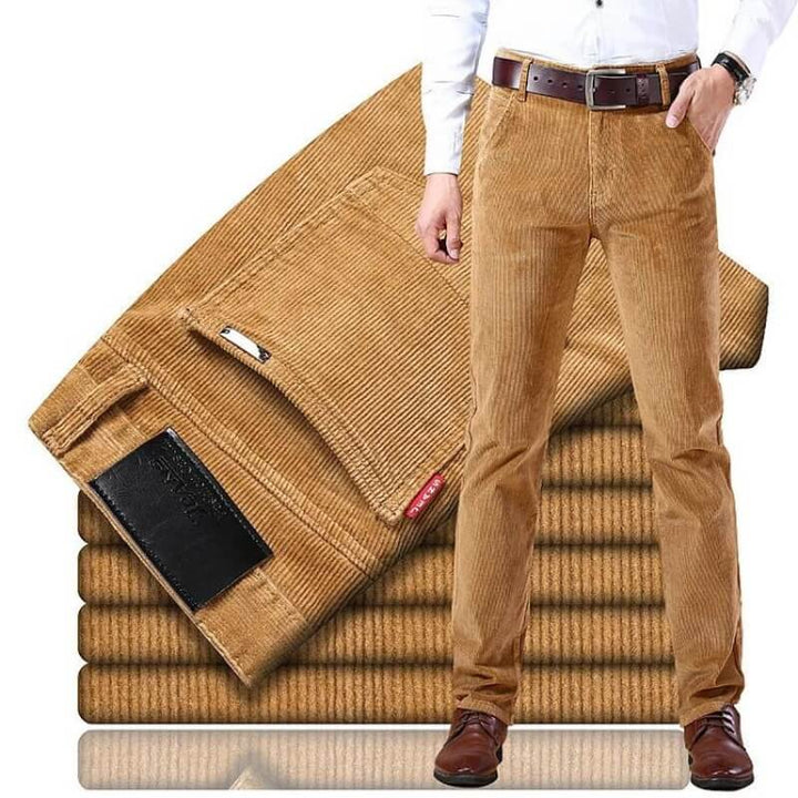 Stylish Corduroy Men’s Pants - Kenny-Khaki-28-State of Style