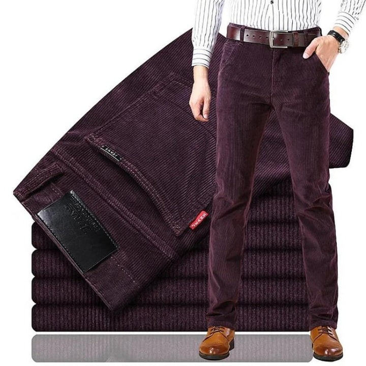 Stylish Corduroy Men's Trousers - Kenny-Bordeaux red-28-State of Style