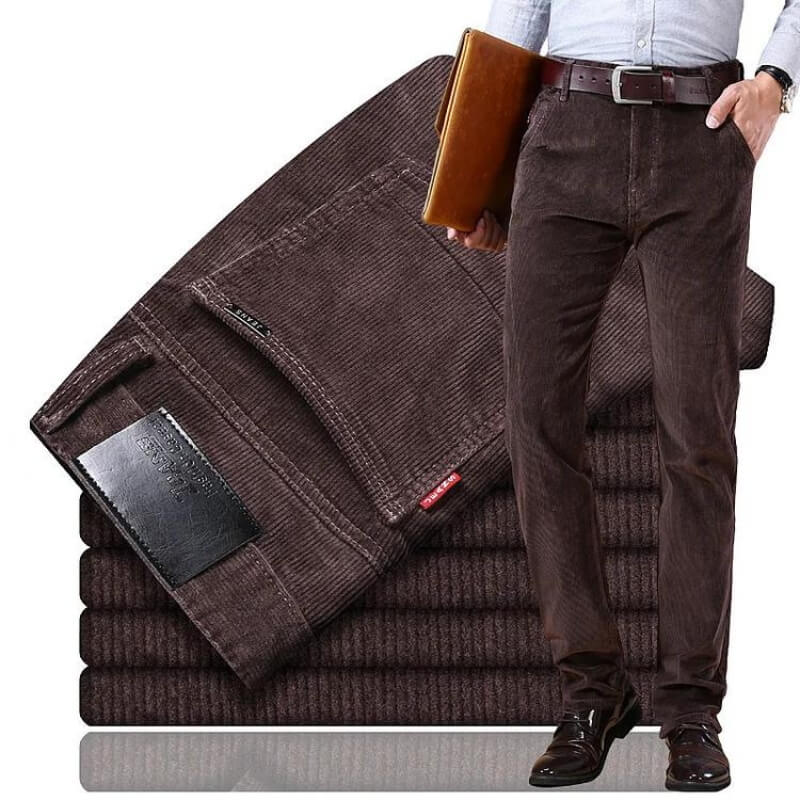 Stylish Corduroy Men's Trousers - Kenny-Dark brown-28-State of Style