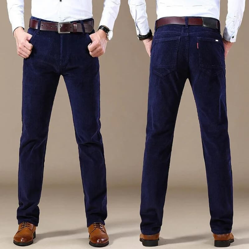 Stylish Corduroy Men's Trousers - Kenny-Khaki-28-State of Style