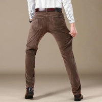 Stylish Corduroy Men's Trousers - Kenny-Khaki-28-State of Style