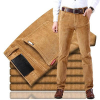 Stylish Corduroy Men's Trousers - Kenny-Khaki-28-State of Style