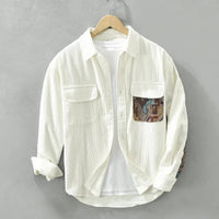 Stylish Corduroy Shirt for Men - Floris-White-M-State of Style