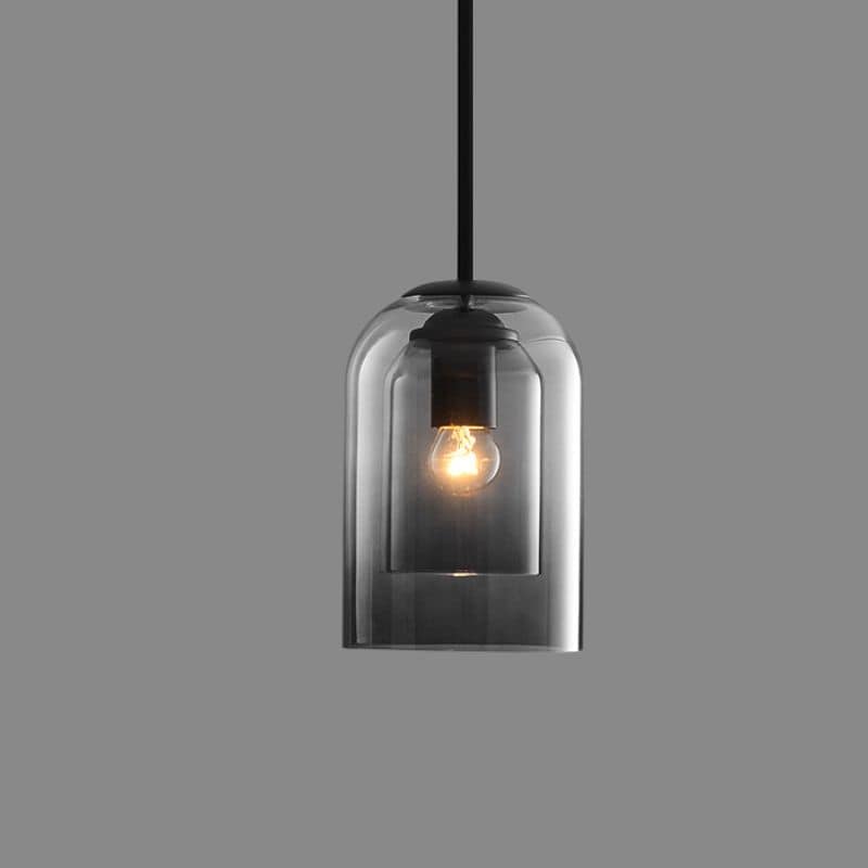 Stylish Double Glass Pendant Light - AuraGlass-Smoke Grey-State of Style