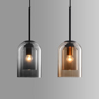 Stylish Double Glass Pendant Light - AuraGlass-Smoke Grey-State of Style