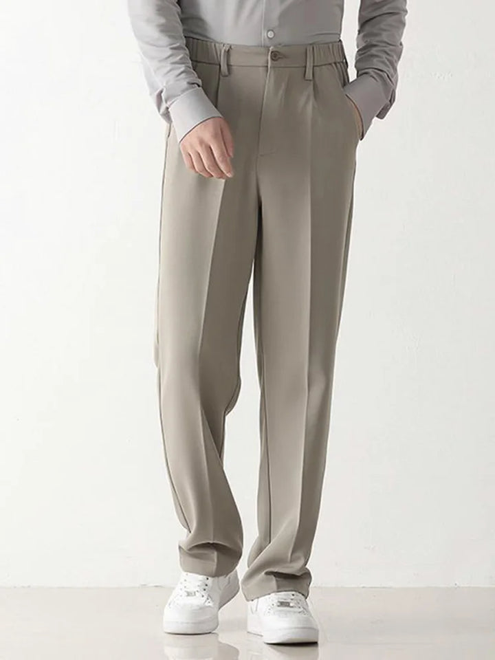 Stylish Draped Men's Trousers - Finn-Khaki-S-State of Style