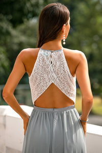 Stylish Dress for Wedding Guests with Open Back - Isabella-Light Grey-AU4-State of Style