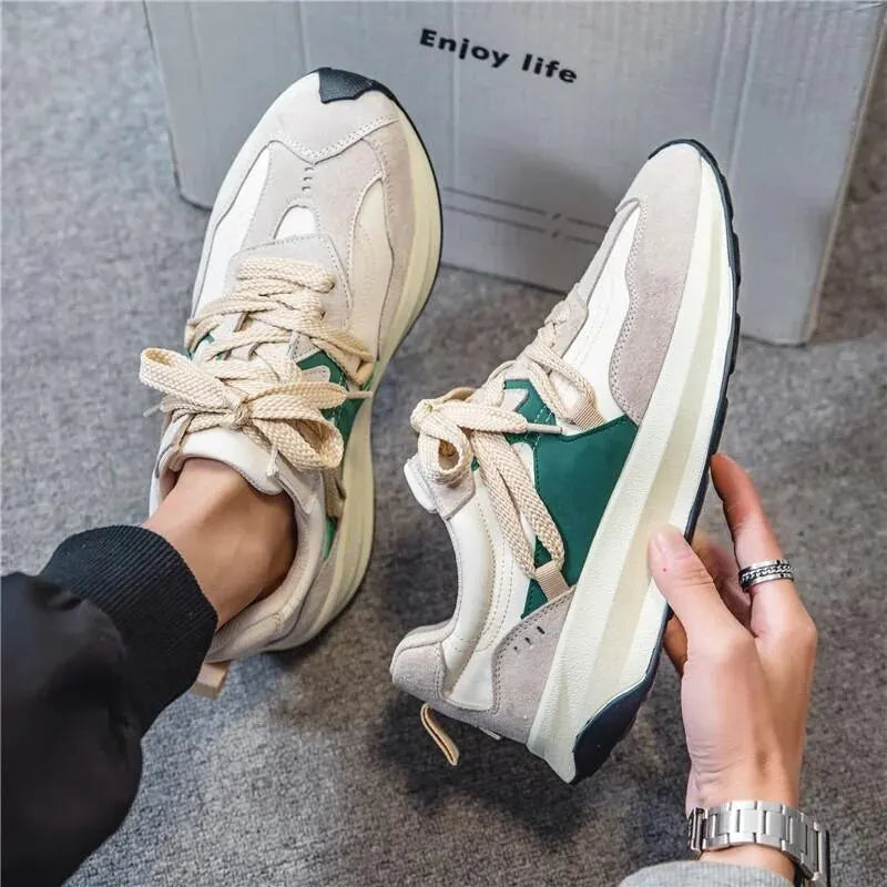 Stylish Elastic Men's Sneakers - Lars-7-Green-State of Style