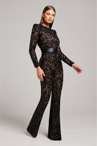 Stylish Evening Jumpsuit with V-neck - Juliette-White-S-State of Style