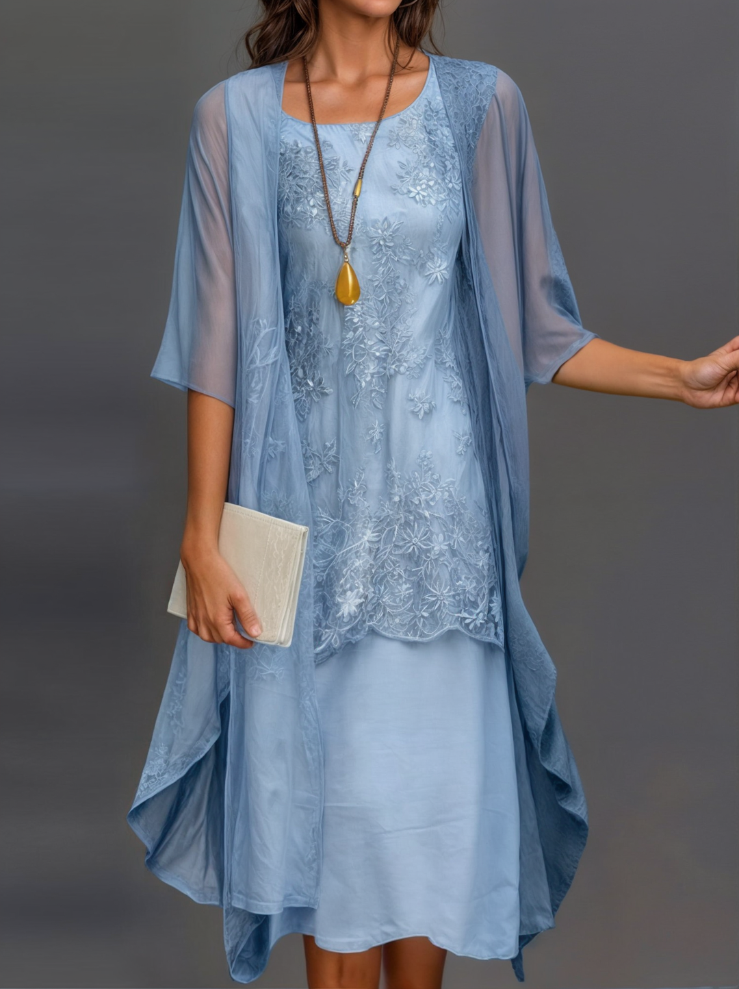 Stylish Floral A-Line Dress with Waistcoat for Women – Miray-Bellflower-M-State of Style