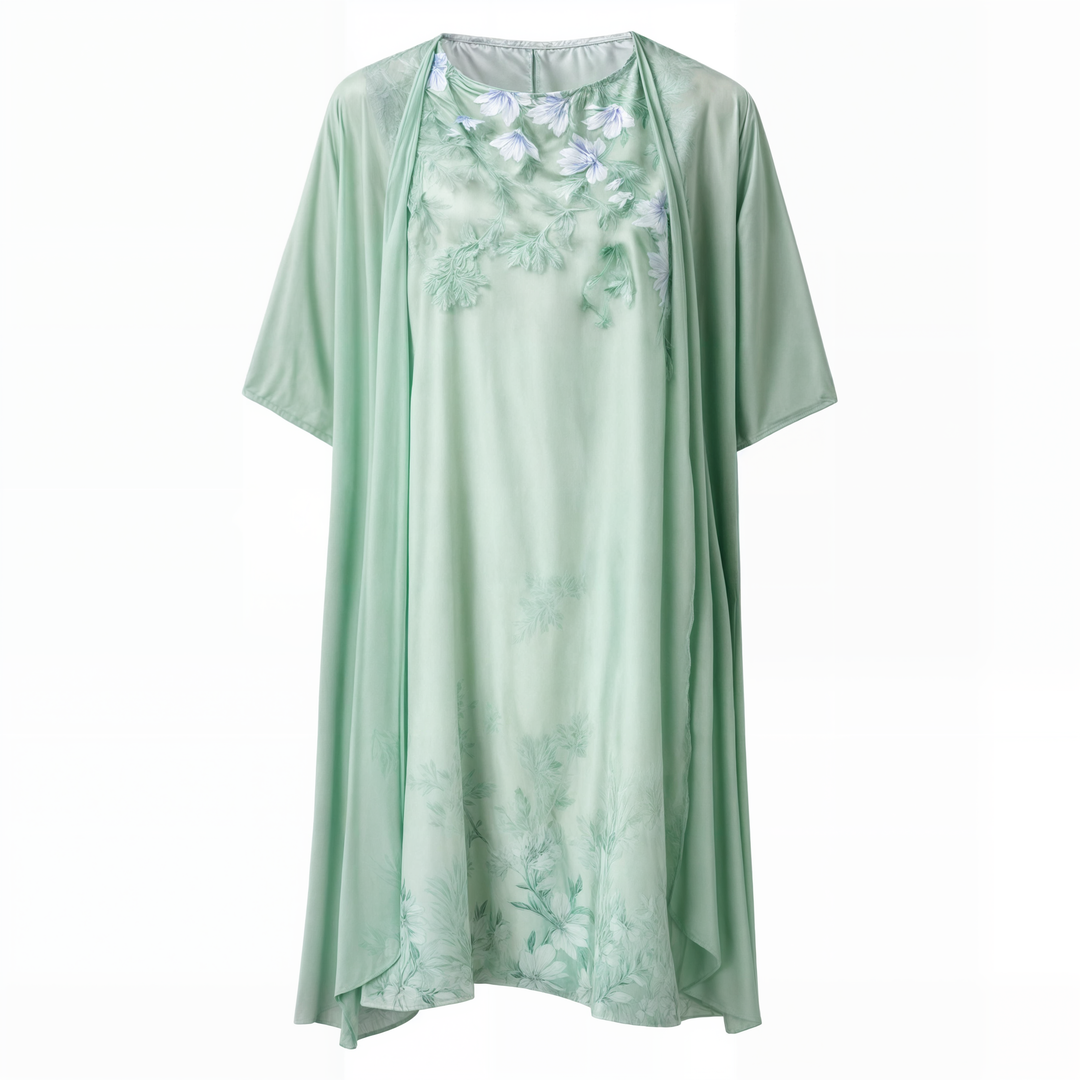 Stylish Floral A-Line Dress with Waistcoat for Women – Miray-Blue Star-M-State of Style