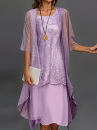 Stylish Floral A-Line Dress with Waistcoat for Women – Miray-Hyacinth-M-State of Style