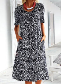 Stylish Floral Print Dress - Eva | The Perfect Light Summer Dress!-Black-S-State of Style