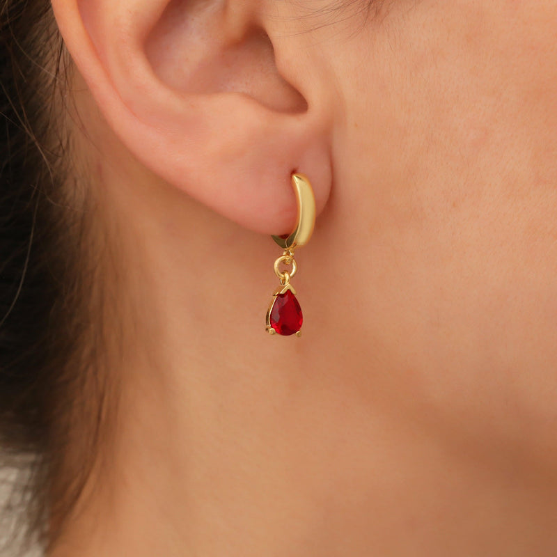 Stylish Garnet Birthstone Jewelry Set - Liora-Earrings-State of Style