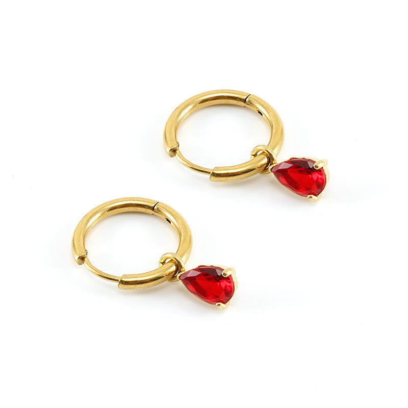 Stylish Garnet Birthstone Jewelry Set - Liora-Earrings-State of Style