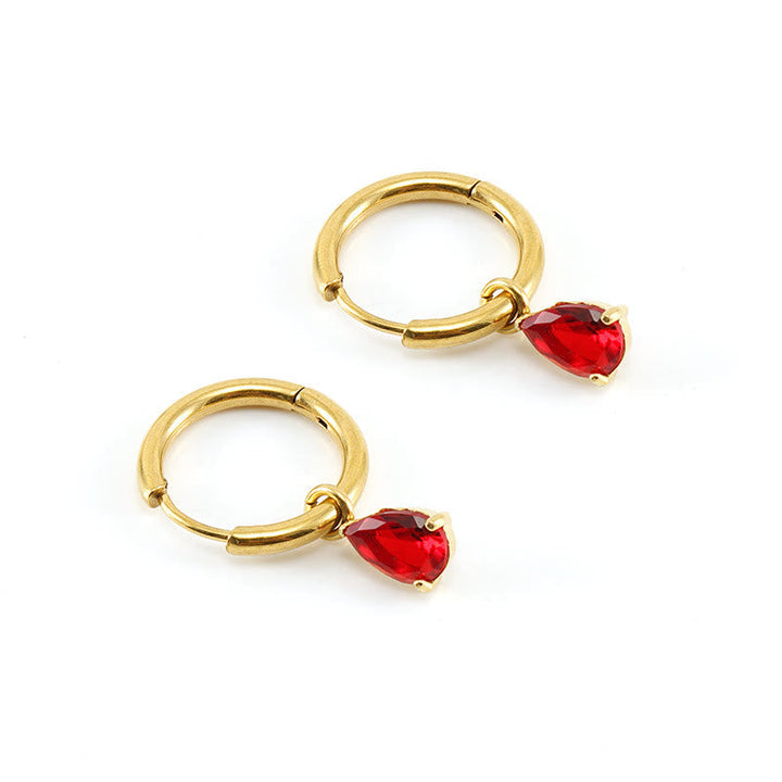 Stylish Garnet Birthstone Jewelry Set - Liora-Earrings-State of Style
