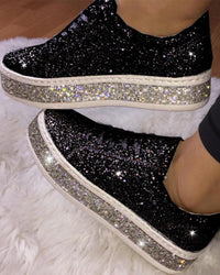 Stylish Glitter Platform Sneakers for Women - Sienna-Black-5-State of Style
