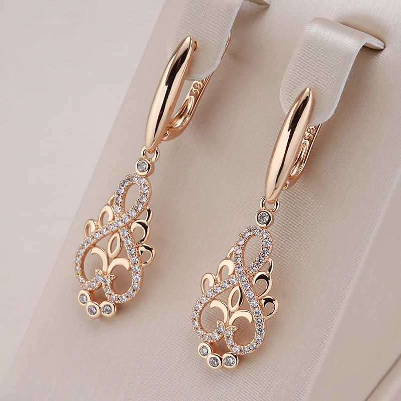 Stylish Gold Earrings with Zirconia – Lyra-State of Style