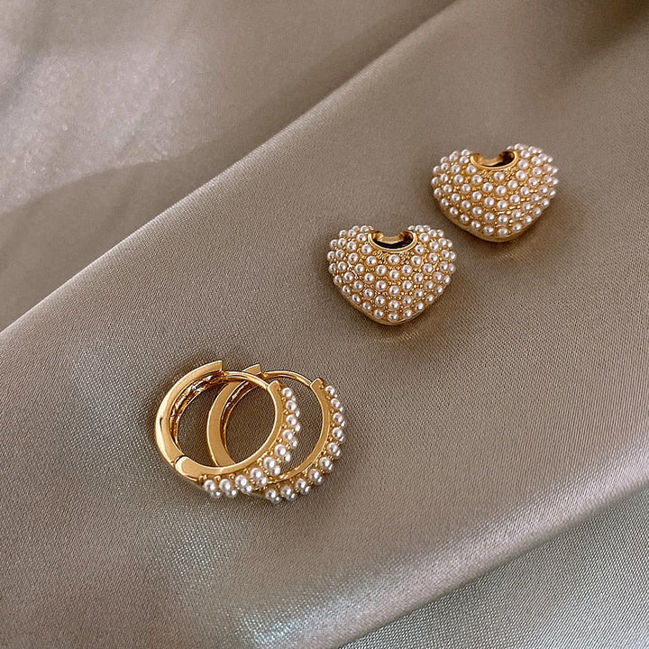 Stylish Golden Pearl Earrings for Women - Anne-State of Style