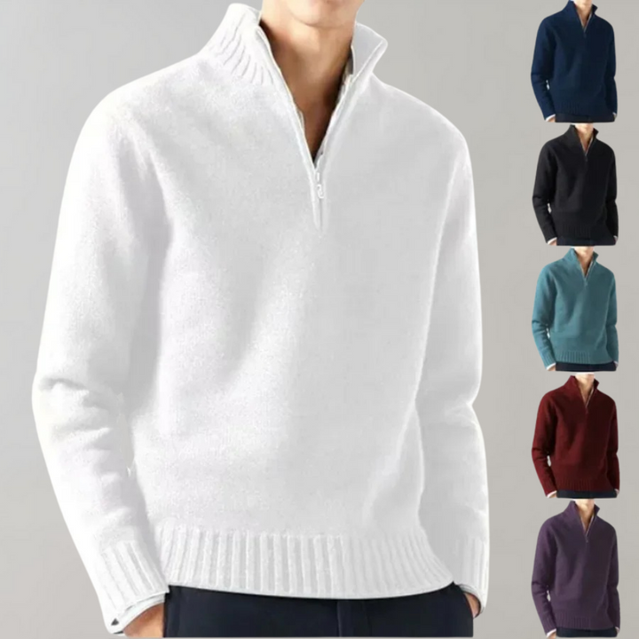 Stylish Half-Zip Men's Sweater - Ethan-Black-S-State of Style