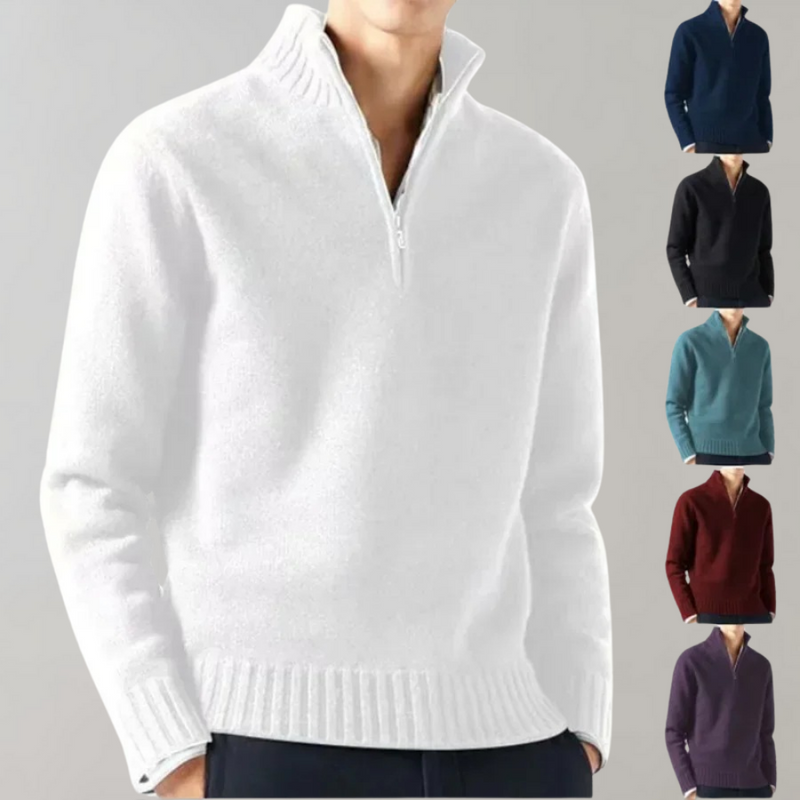 Stylish Half-Zip Men's Sweater - Ethan-Black-S-State of Style