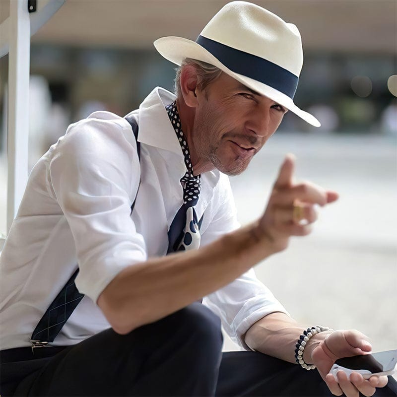 Stylish Handmade Panama Hat - Benito-White-State of Style