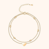 Stylish Heart Anklet - Fiora-Gold-State of Style